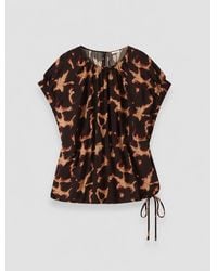 JOSEPH - Phoebe Tortoiseshell Crepe Blouse - Lyst