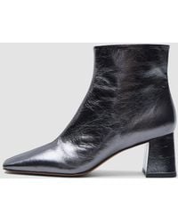 JOSEPH - Heeled Metallic Leather Ankle Boots - Lyst