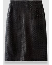 JOSEPH - Bretton Embossed Woven Leather Skirt - Lyst