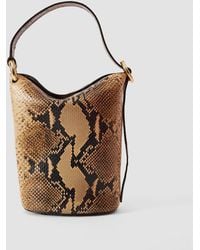 JOSEPH - Mini Bucket Snake Leather Bag - Lyst
