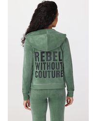 Juicy Couture - Rebel Without Couture Heritage Cotton Velour Hoodie - Lyst
