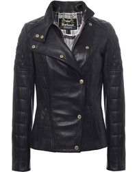 barbour leather jacket womens