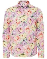 Stenströms - Slimline Linen Floral Shirt - Lyst