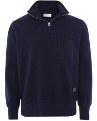 Universal Works Cotton Half-zip Sweatshirt - Blue