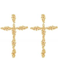 Uzurii Holy Cross Earrings - Metallic