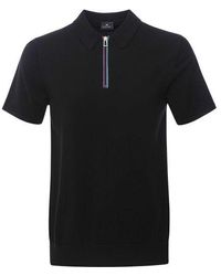 Paul Smith - Knitted Zip Polo Shirt - Lyst
