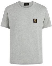 Schwarz Belstaff Lang Weg Geschnürt Lwu Small Logo Freizeit T-Shirt