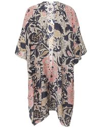 One Hundred Stars - Block Taupe Throwover Kimono - Lyst
