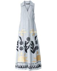 Greek Archaic Kori - Embroidered Collared Dress - Lyst