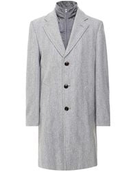 Baldessarini - Herringbone Bib Overcoat - Lyst