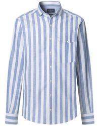 Hackett - Linen Cotton Bold Stripe Shirt - Lyst