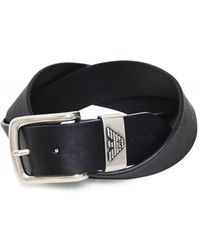 Armani Tumbled Leather Belt - Noir