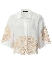 Greek Archaic Kori - Circle Cropped Linen Shirt - Lyst