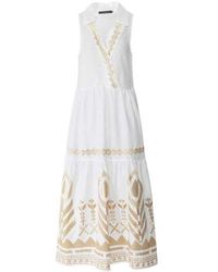 Greek Archaic Kori - Feather Sleeveless Midi Dress - Lyst
