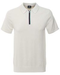 Paul Smith - Knitted Zip Polo Shirt - Lyst