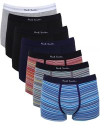 Paul Smith Stretch Cotton Trunks 7 Pack - Blue