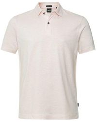 BOSS - Cotton Linen Press 56 Polo Shirt - Lyst