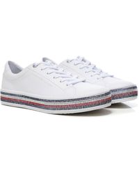 tommy hilfiger perforated leather trainers