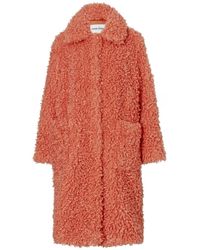STAND Taylor Oversized Faux Shearling Coat - Orange