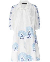 Greek Archaic Kori - Puff Sleeve Shirt Dress - Lyst