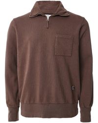 Universal Works Cotton Half-zip Sweatshirt - Brown