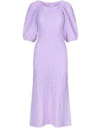 Stine Goya Garance Off The Shoulder Dress - Purple