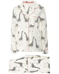 Chelsea Peers - Organic Cotton Giraffe Print Long Pyjamas - Lyst
