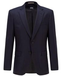 BOSS - Virgin Wool H-huge B1 Jacket Colour : Dark Blue, Size : Uk 38 - Lyst
