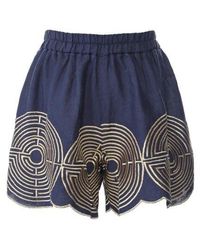 Greek Archaic Kori - Circle Linen Shorts - Lyst