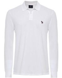 Paul Smith - Grey Long Sleeve Polo Shirt - Lyst