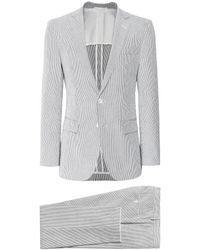 BOSS by HUGO BOSS Slim Fit Cotton Pinstripe Helford/gander3 Suit - Grey