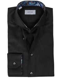 Eton - Slim Fit Paisley Trim Shirt - Lyst