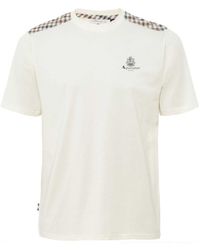 Aquascutum - Club Check Shoulder T-shirt - Lyst