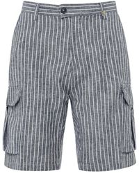 Sseinse - Linen Cotton Striped Cargo Shorts - Lyst