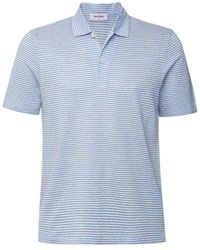 Gran Sasso - Linen Striped Polo Shirt - Lyst