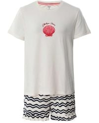 Chelsea Peers - Wavy Stripe Shell Print Short Pyjamas - Lyst