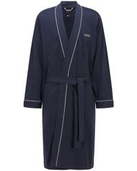 BOSS by HUGO BOSS Cotton Kimono Bm Robe - Blue