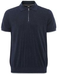BOSS - Linen Knit Trieste Polo Shirt - Lyst