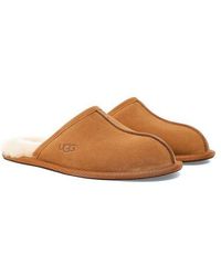 UGG - Suede Sheepskin Scuff Slippers Colour : Brown, Size : 7 Uk - Lyst