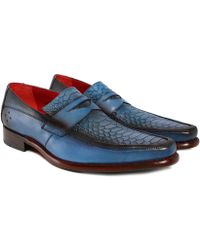 Jeffery West Leather Melly Penny Loafers - Bleu