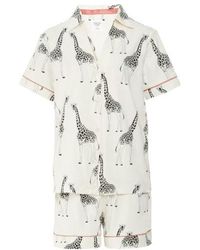 Chelsea Peers - Organic Cotton Giraffe Print Short Pyjamas - Lyst
