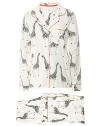 Chelsea Peers - Organic Cotton Giraffe Print Long Pyjamas - Lyst