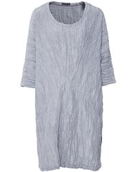 Grizas Linen And Silk Blend Crinkled Tunic - Gray