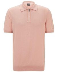 BOSS - Linen Knit Trieste Polo Shirt - Lyst