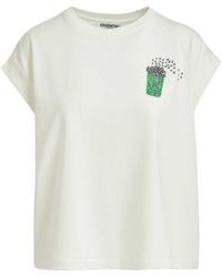 Essentiel Antwerp - Organic Cotton Popcorn Embroidered T-shirt - Lyst