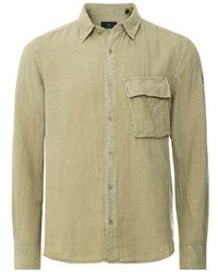 Belstaff - Garment Dyed Linen Scale Shirt - Lyst
