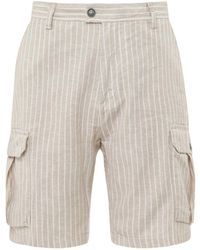 Sseinse - Linen Cotton Striped Cargo Shorts - Lyst