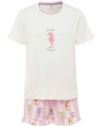 Chelsea Peers - Seahorse Stripe Print Short Pyjama Set - Lyst