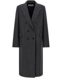 Dries Van Noten - Double-Breasted Wool Coat With Structured Silhouette - Lyst