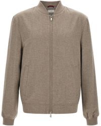 Brunello Cucinelli - Light Flannel Bomber Jacket - Lyst